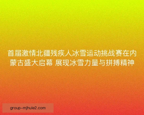 首届激情北疆残疾人冰雪运动挑战赛在内蒙古盛大启幕 展现冰雪力量与拼搏精神